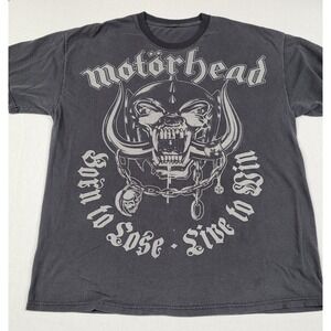 2008 Motörhead Warpig Band T-Shirt Bravado Born To Lose Faded Black Size L / XL